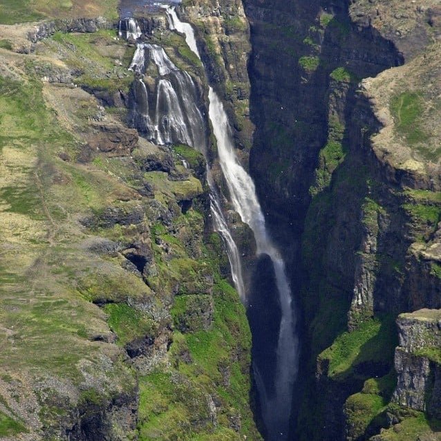 Glymur highest waterfall in Iceland